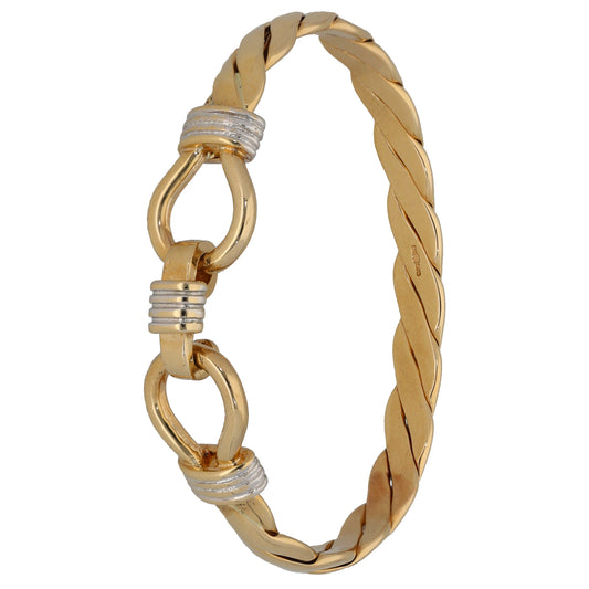 9ct Bi-Colour Gold Kids Hinged/Clasp Bangle