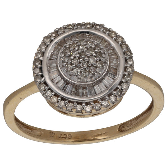 9ct Gold 0.57ct Diamond Dress/Cocktail Ring Size S