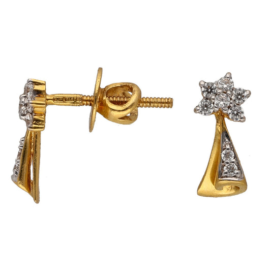 22ct Gold Cubic Zirconia Stud Earrings