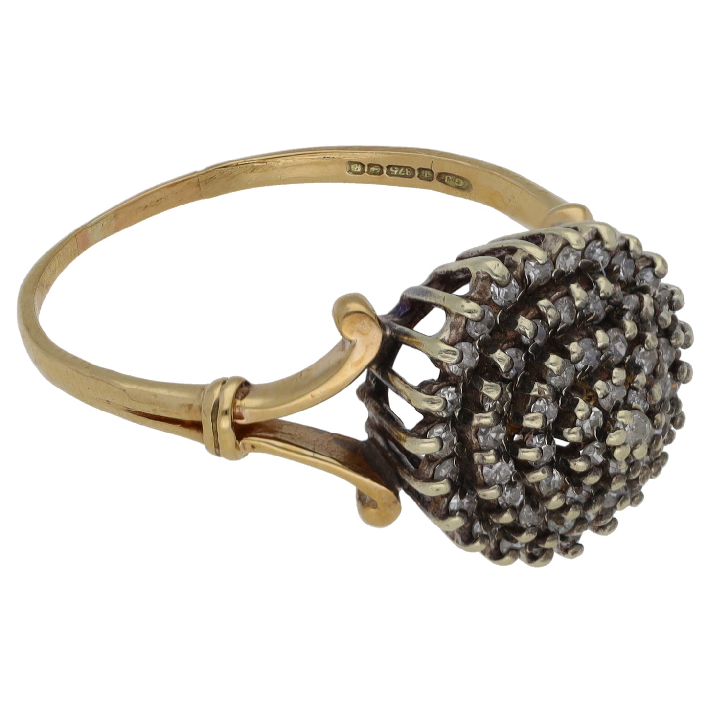 9ct Gold 0.50ct Diamond Cluster Ring Size W