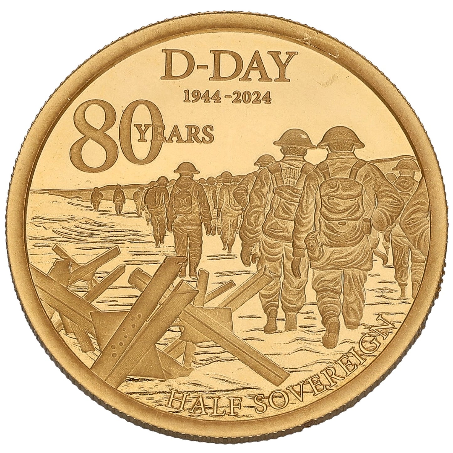 22ct Gold D-Day 80th Anniversary Half Sovereign Coin 2024