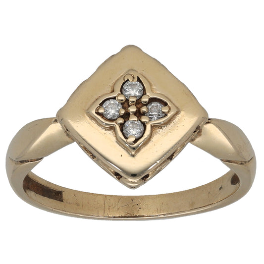 9ct Gold Cubic Zirconia Cluster Ring Size O