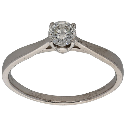 18ct White Gold 0.50ct Diamond Solitaire Ring Size T