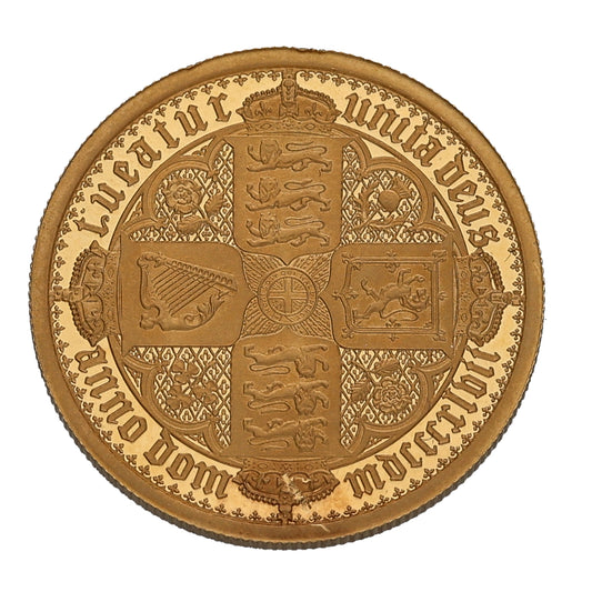 22ct Gold Queen Elizabeth II Gothic Half Sovereign Coin 2021