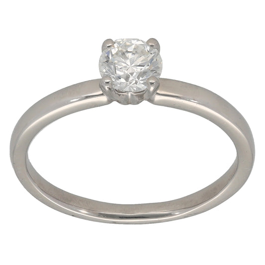 Platinum 0.61ct Diamond Solitaire Ring Size P