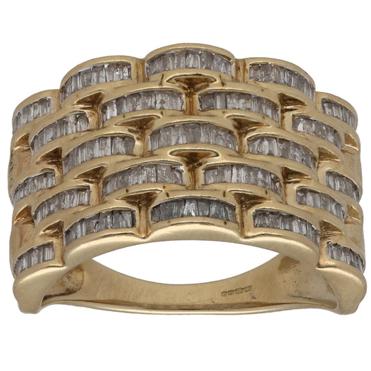 9ct Gold 0.69ct Diamond Dress/Cocktail Ring Size Q