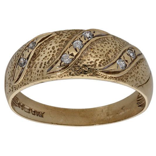 9ct Gold Cubic Zirconia Alternative Ring Size O