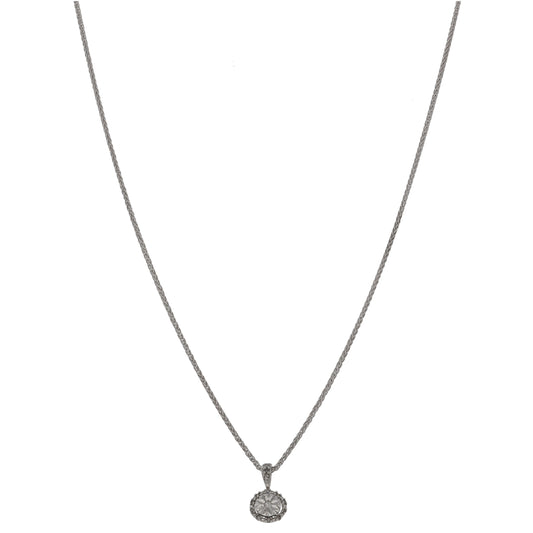 9ct White Gold 0.095ct Diamond Dress/Cocktail Pendant With Chain
