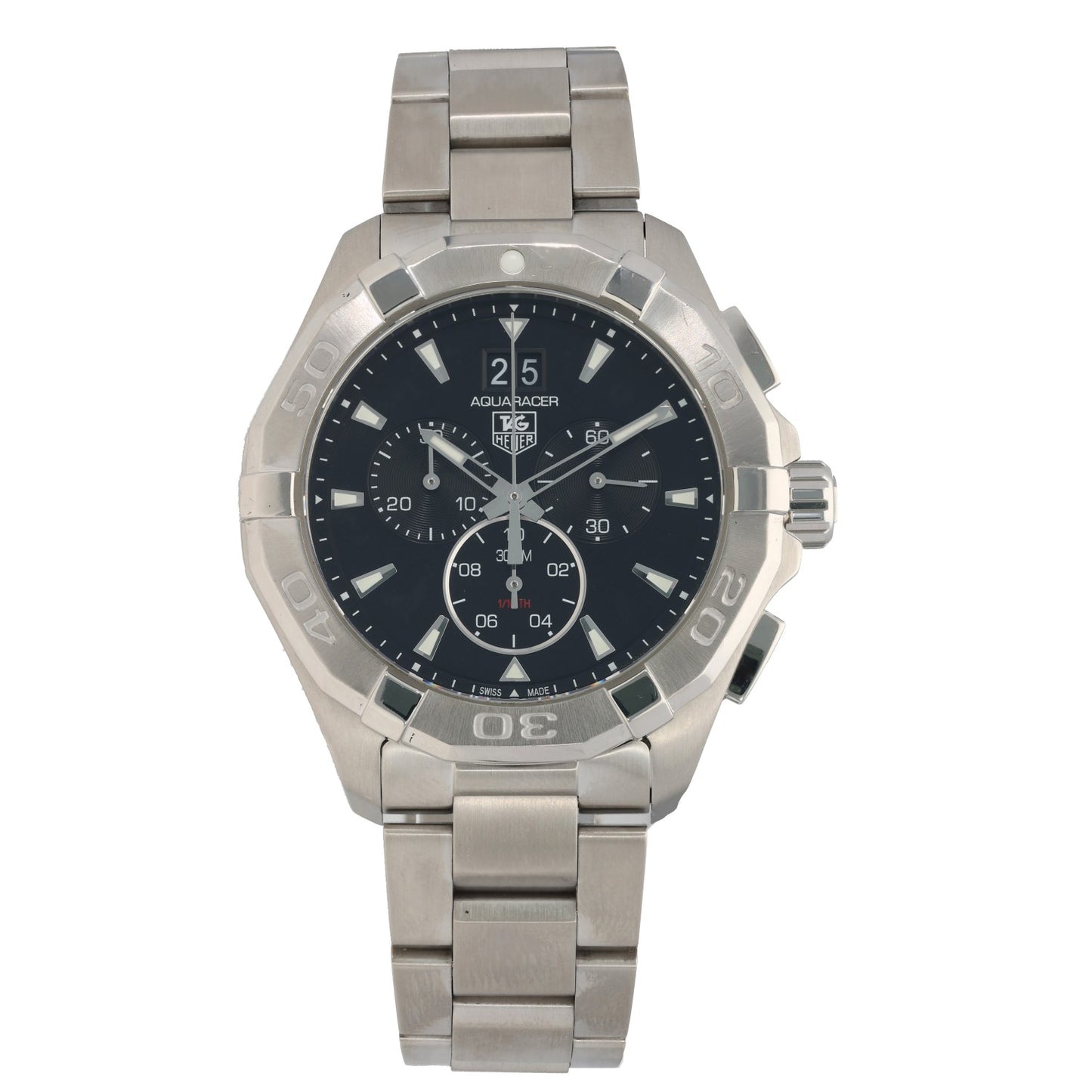Tag Heuer Aquaracer CAY1110-0, black dial with sub dials, with a stainless steel case, crown and bracelet