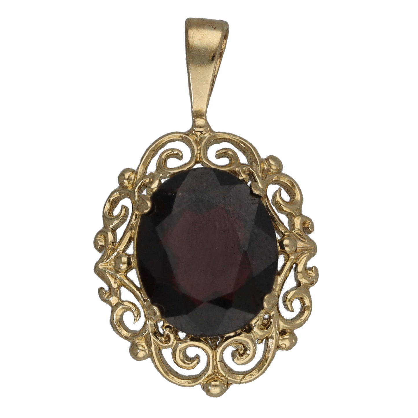 9ct Gold Garnet Earrings & Pendant Set