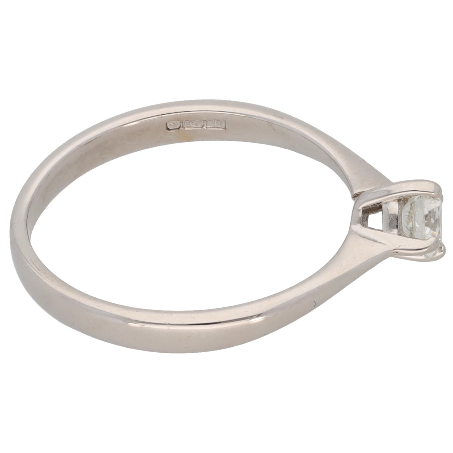 18ct White Gold 0.25ct Diamond Solitaire Ring Size M