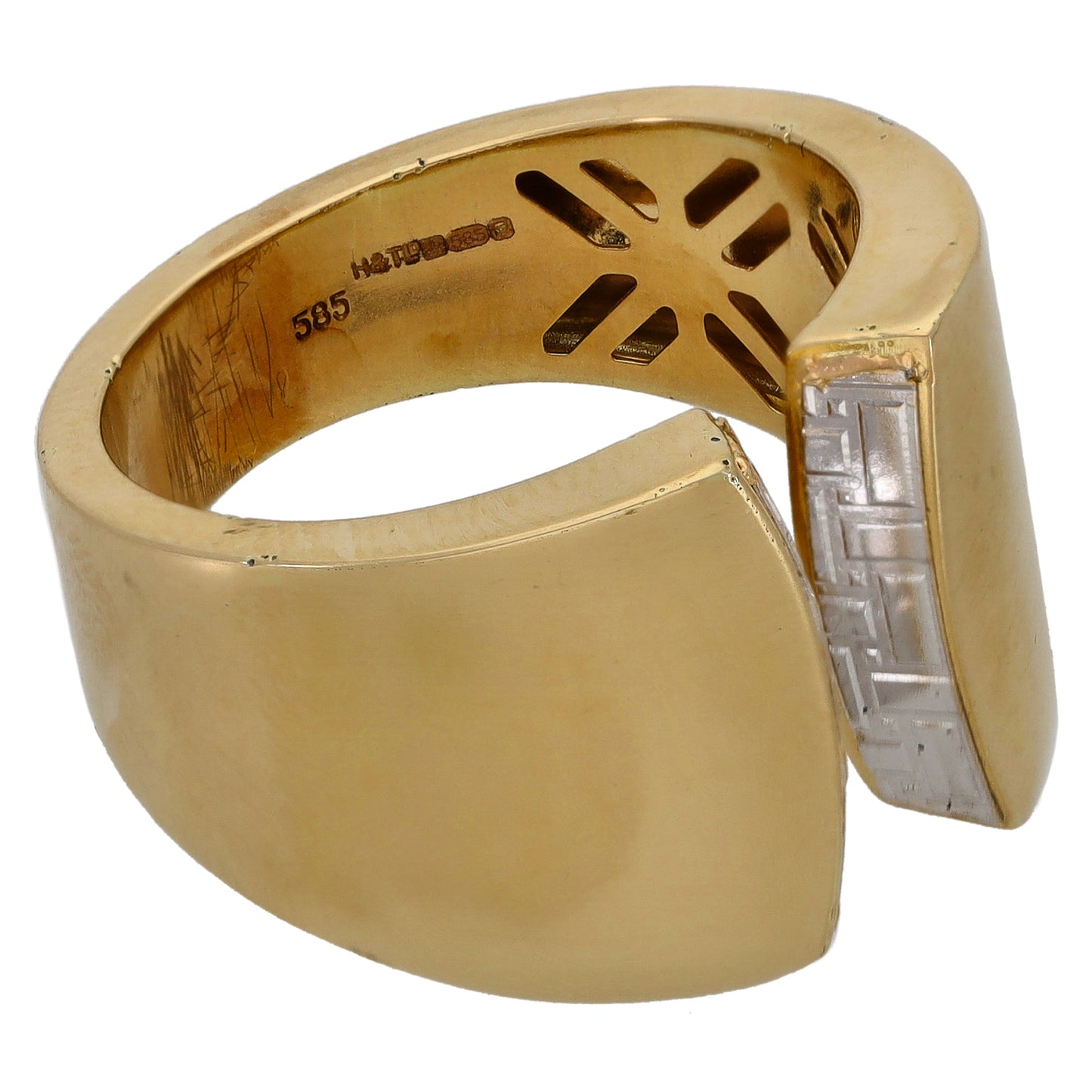 14ct Bi-Colour Gold Alternative Ring Size Q