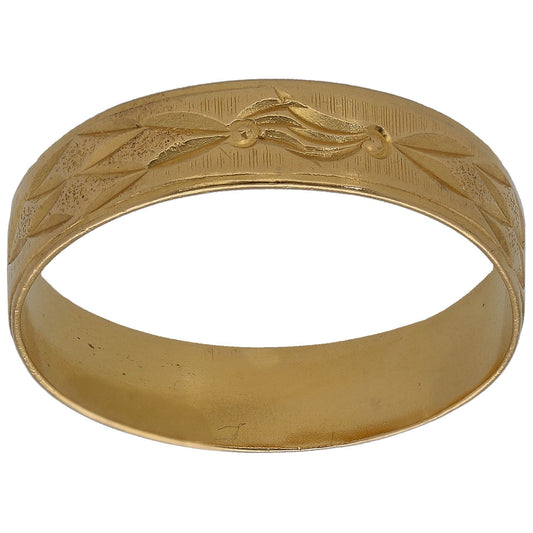 22ct Gold Patterned Wedding Ring Size S