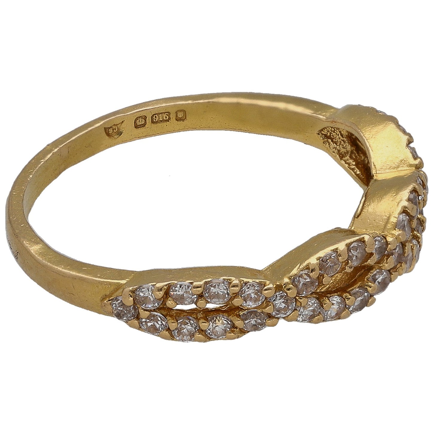 22ct Gold Cubic Zirconia Half Eternity Ring Size M