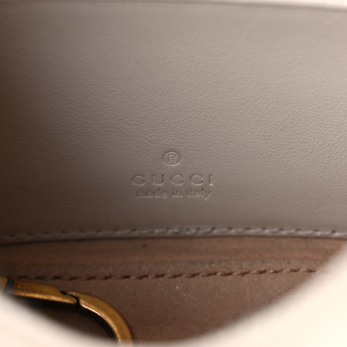 Gucci GG Marmont Half-Moon Shaped Mini Calfskin Matelasse Leather Bag - Marmo