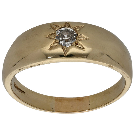 9ct Gold 0.20ct Diamond Solitaire Ring Size U