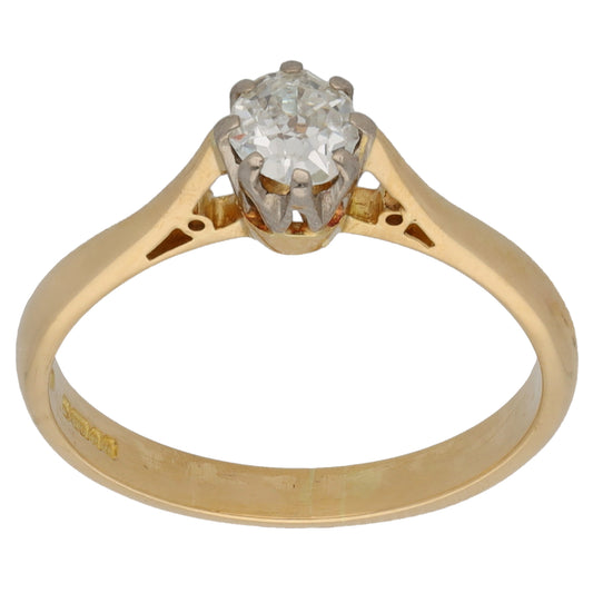 18ct Gold 0.35ct Diamond Solitaire Ring Size K