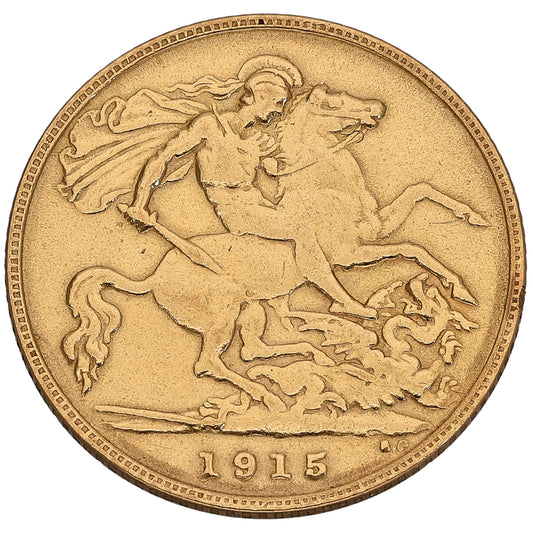 22ct Gold King George V Half Sovereign Coin 1915