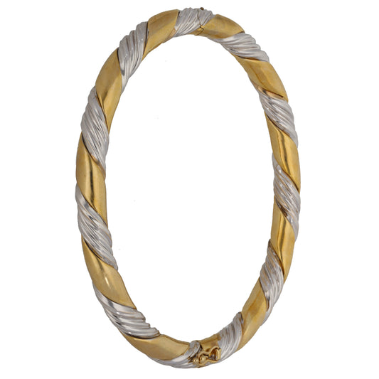 9ct Bicolour Gold Hinged/Clasp Bangle