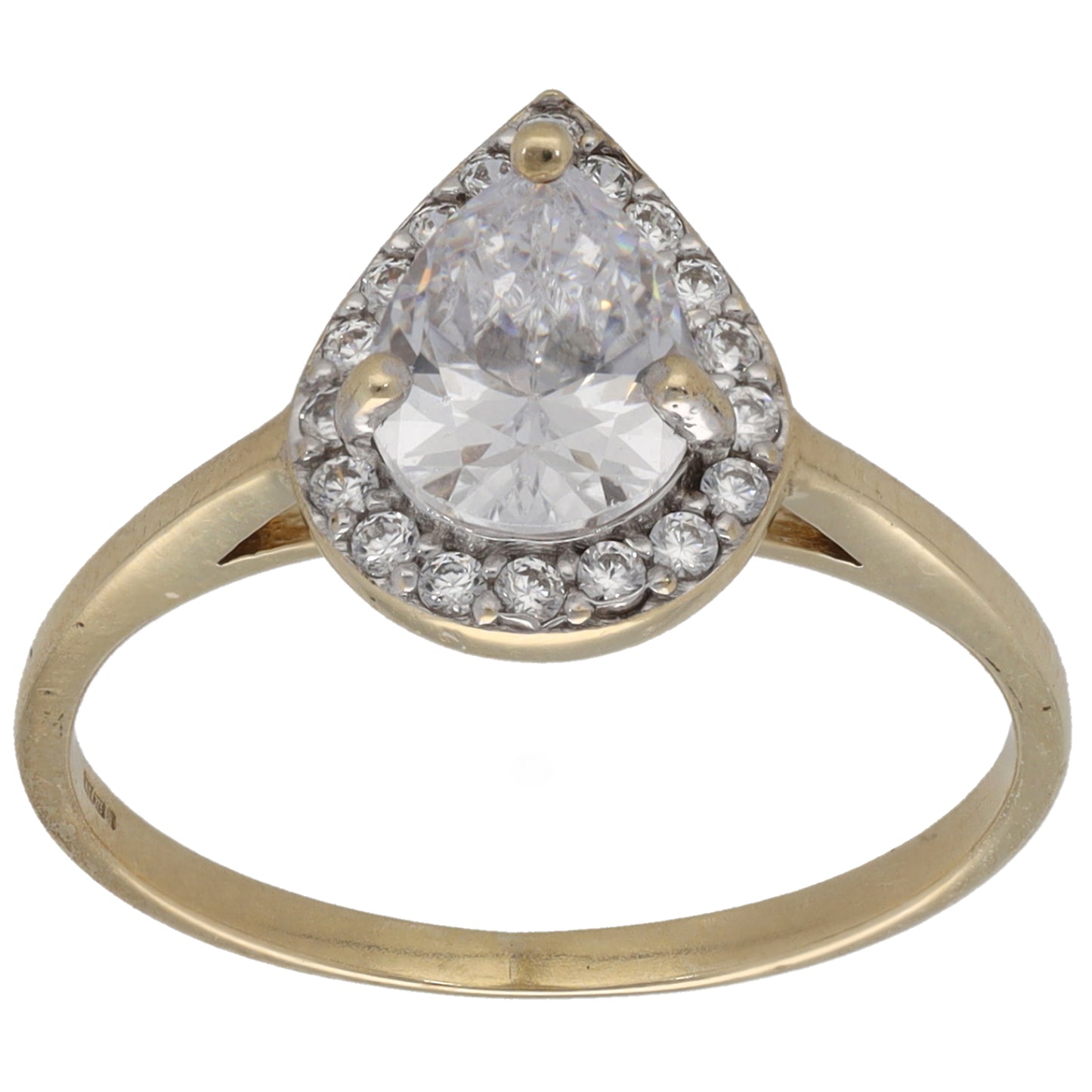 9ct Gold Cubic Zirconia Dress/Cocktail Ring Size N