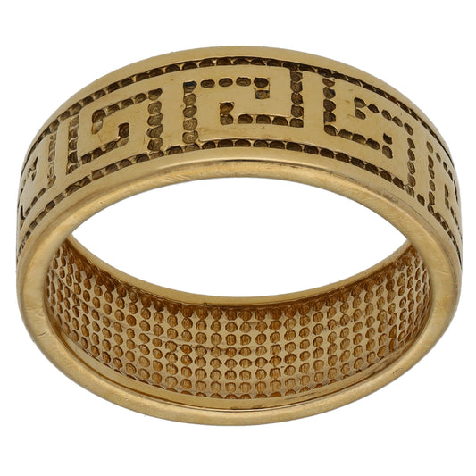 9ct Gold Patterned Wedding Ring Size S