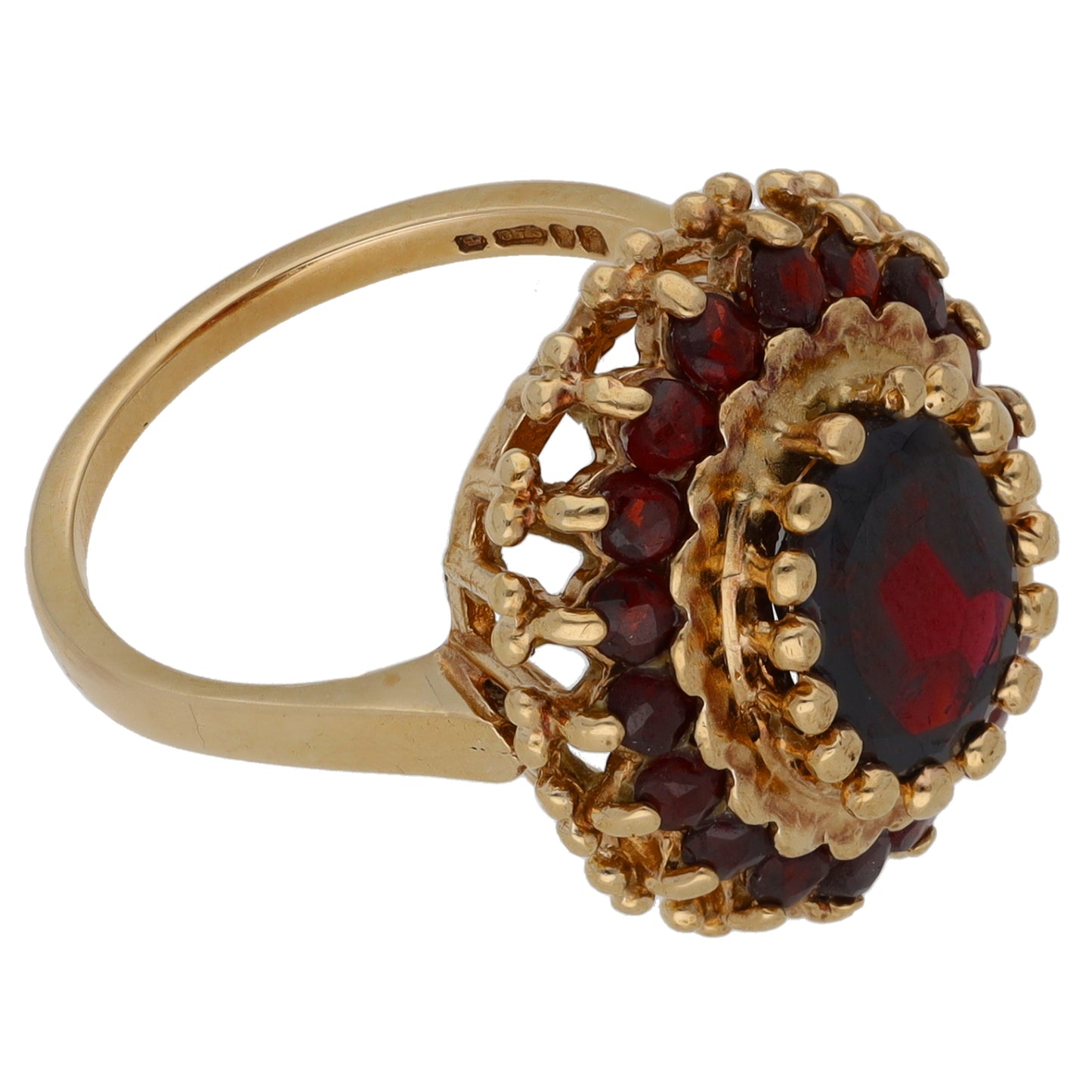 9ct Gold Garnet Dress/Cocktail Ring Size K
