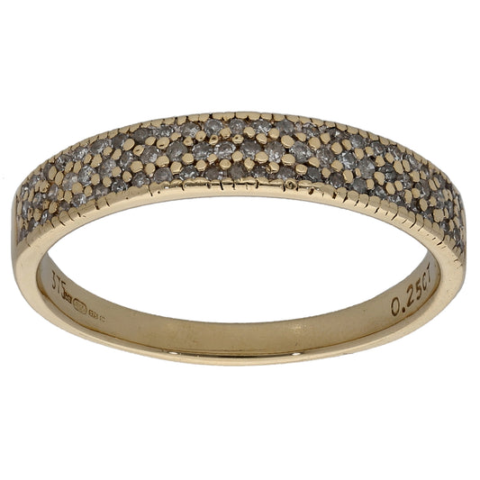 9ct Gold 0.25ct Diamond Half Eternity Ring Size N