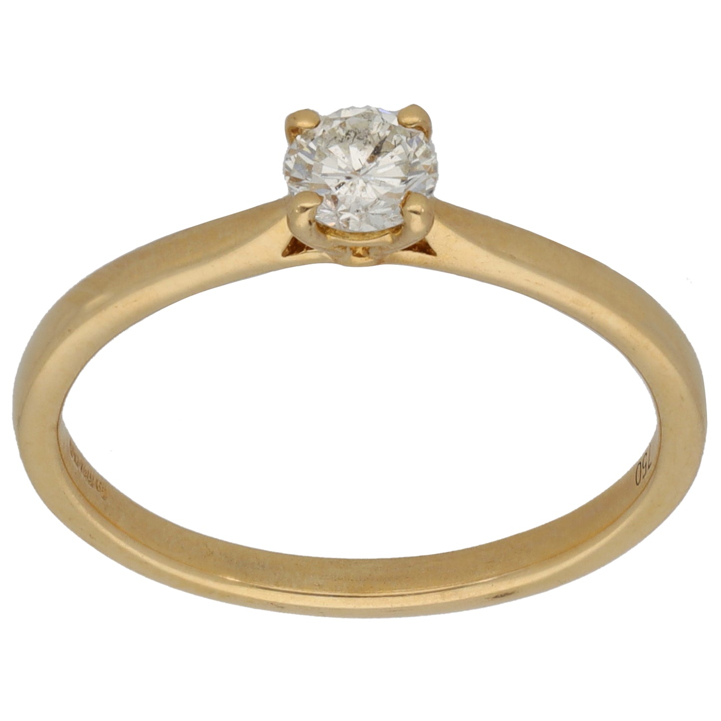 18ct Gold 0.28ct Diamond Solitaire Ring Size N