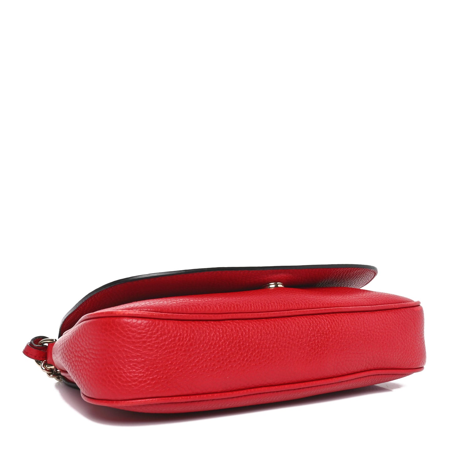 Gucci Soho Flap Crossbody Pebbled Calfskin Leather Bag - Red