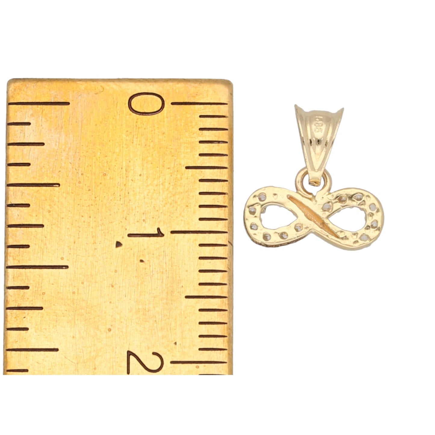 14ct Gold Infinity Cubic Zirconia Pendant