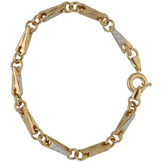 New 14ct Bi-colour Gold Triangle Fancy Bracelet