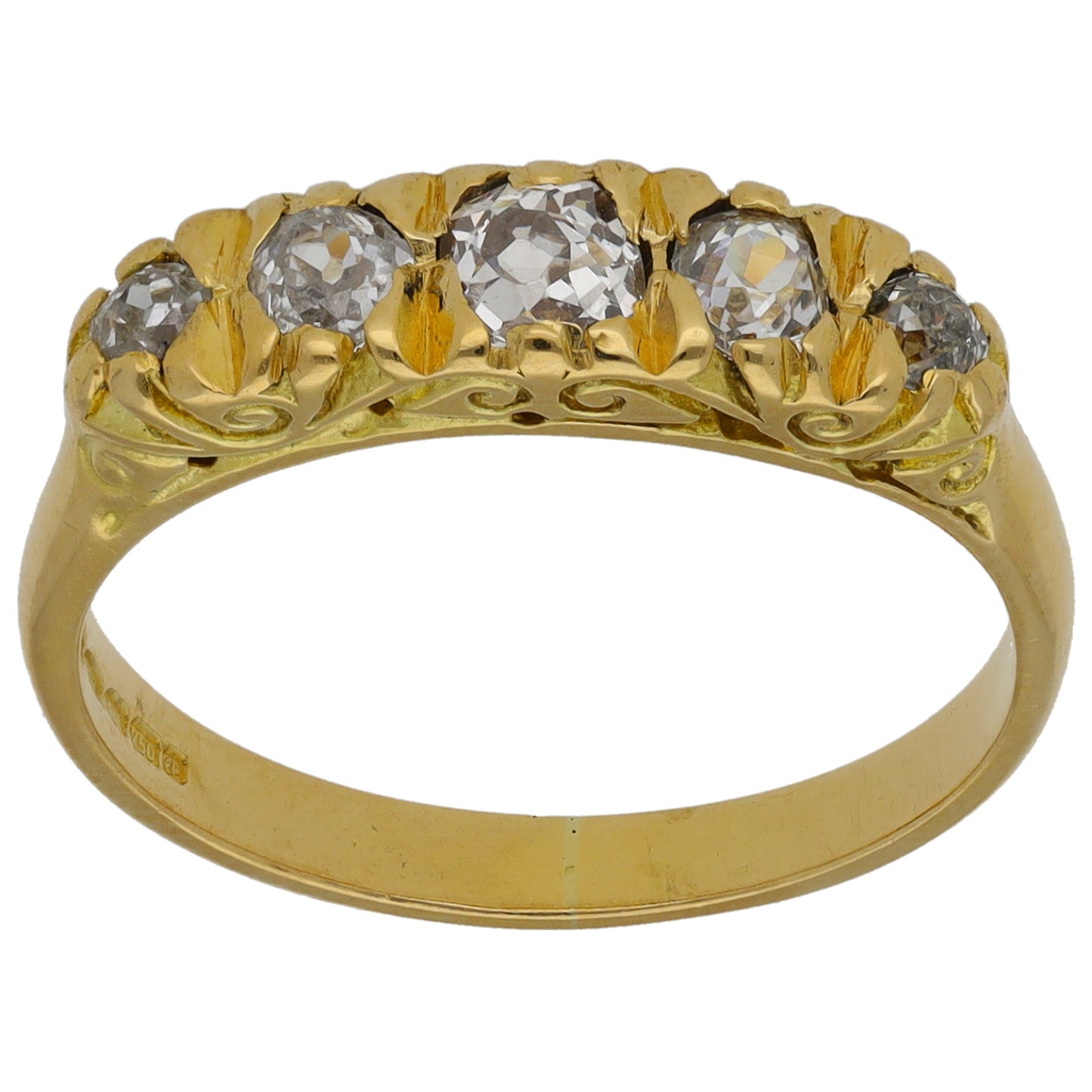 9ct Gold 0.45ct Diamond Half Eternity Ring Size O