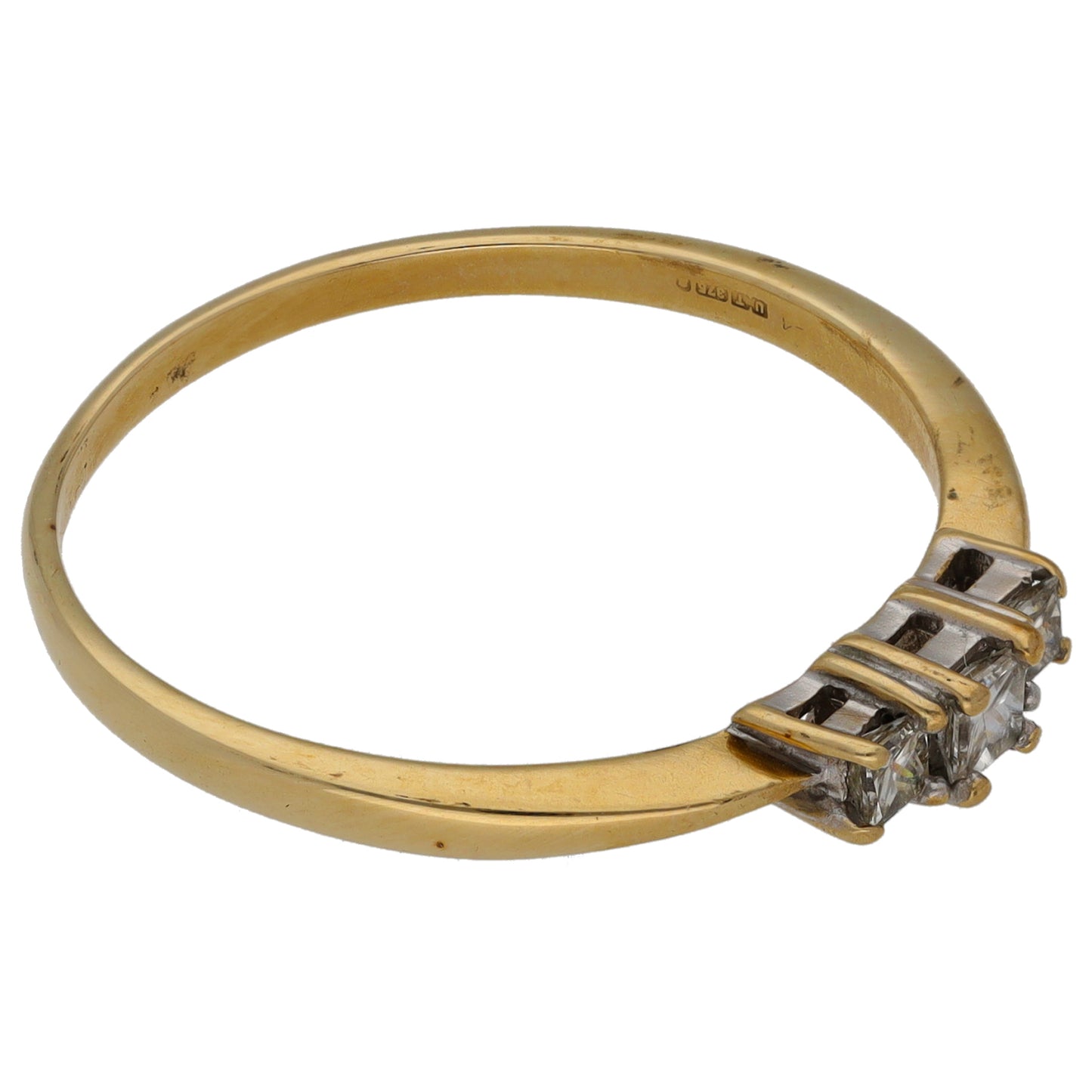 9ct Gold 0.20ct Diamond Trilogy Ring Size V