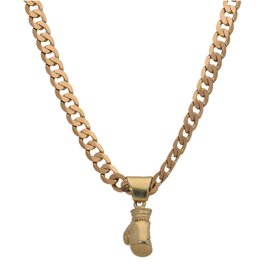 9ct Gold Boxing Glove Pendant With Chain