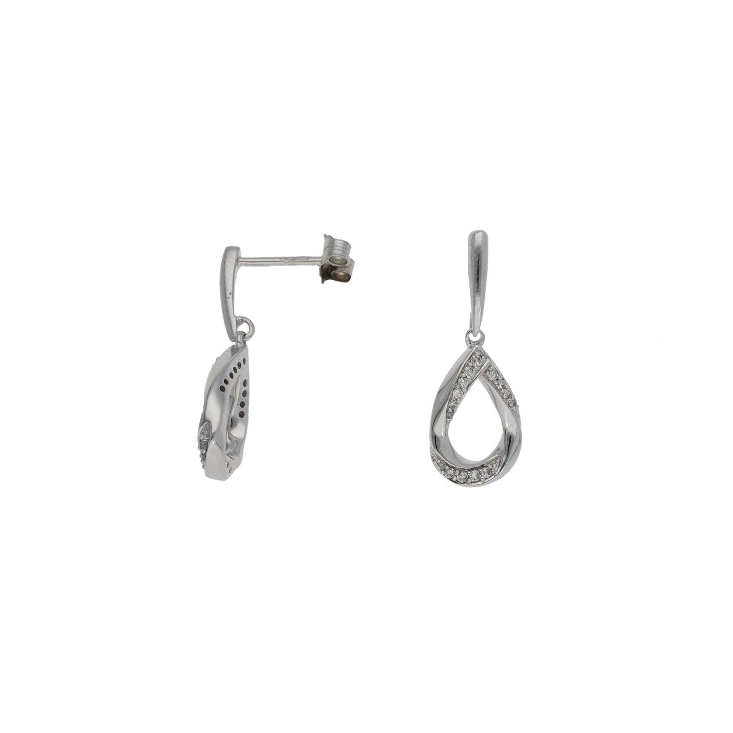 9ct White Gold 0.15ct Diamond Drop Earrings