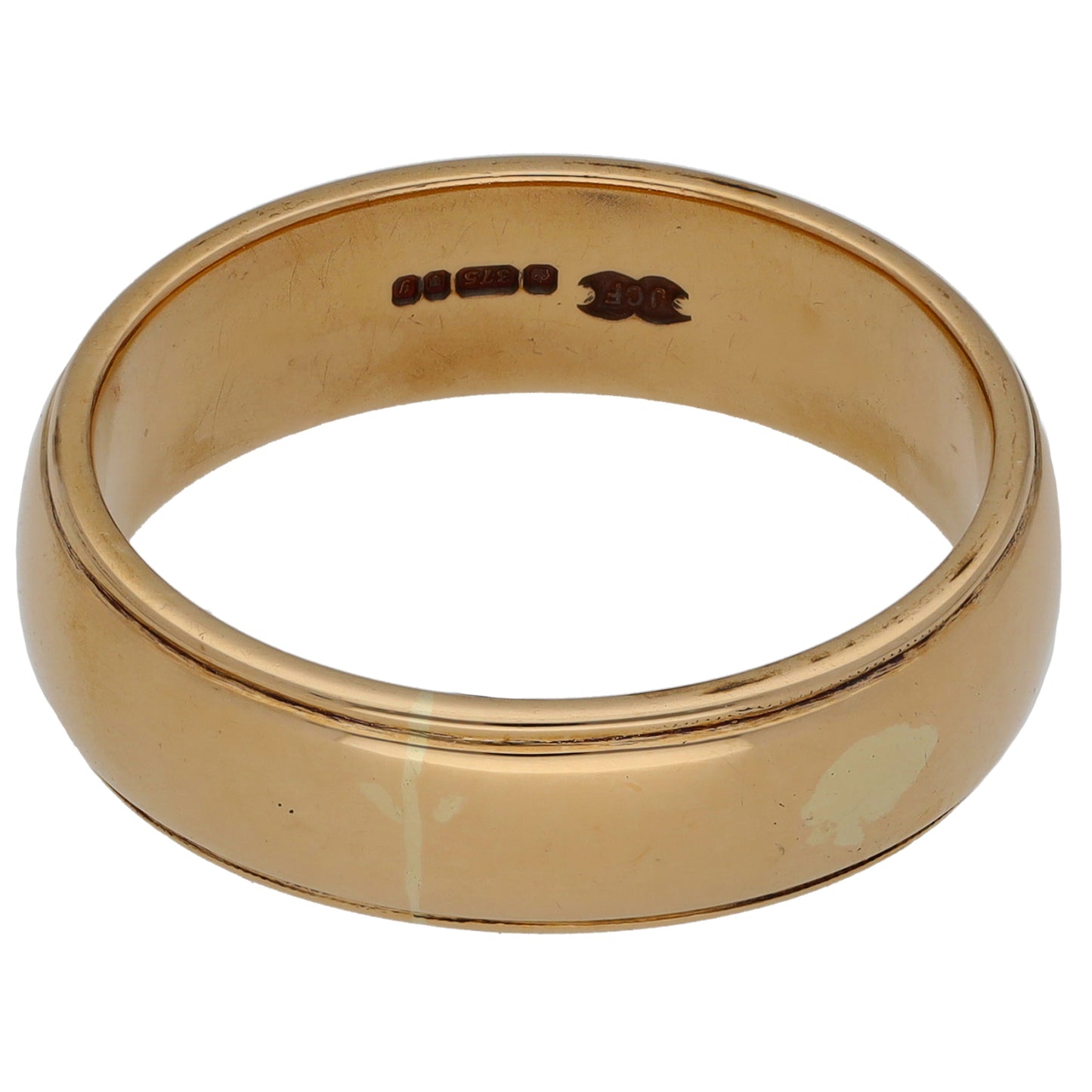 9ct Gold Plain Wedding Ring Size S