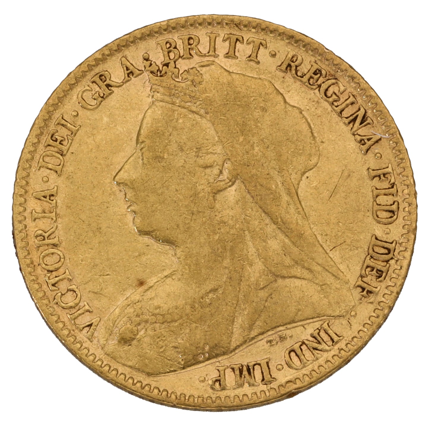22ct Gold Queen Victoria Half Sovereign Coin 1896