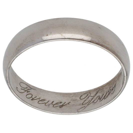 9ct White Gold Plain Wedding Ring Size N