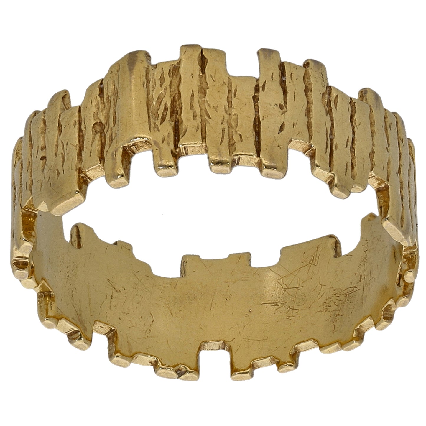 18ct Gold Patterned Wedding Ring Size N