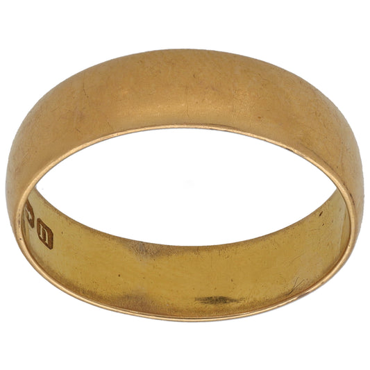 22ct Gold Plain Wedding Ring Size R