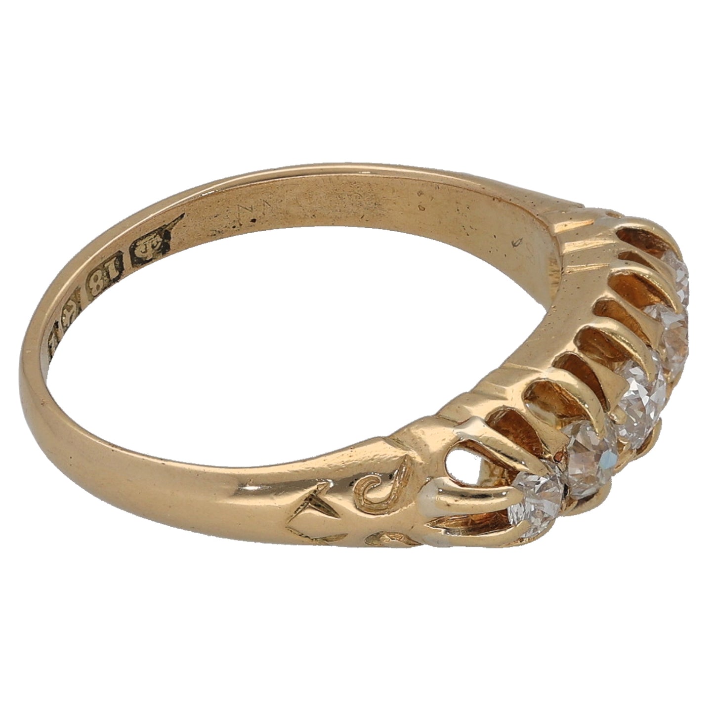 18ct Gold 0.45ct Diamond Half Eternity Ring Size L