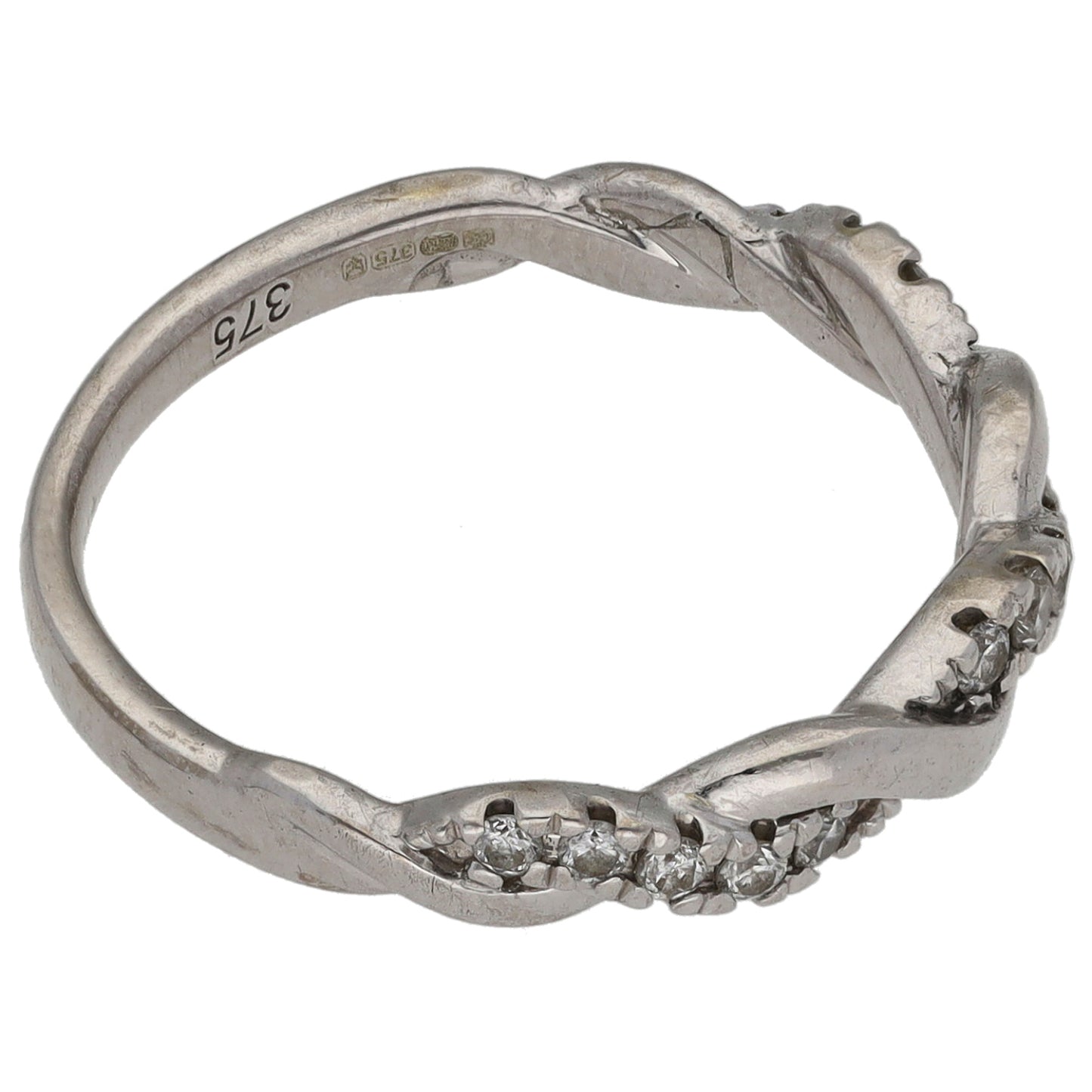 9ct Gold 0.20ct Diamond Half Eternity Ring Size L