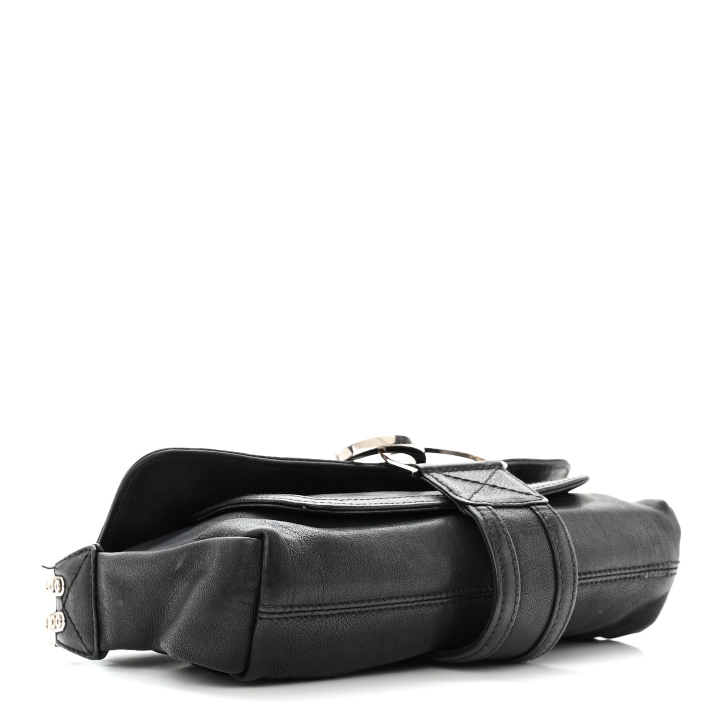 Christian Dior Flight Mini Clutch Calfskin Leather Bag - Black