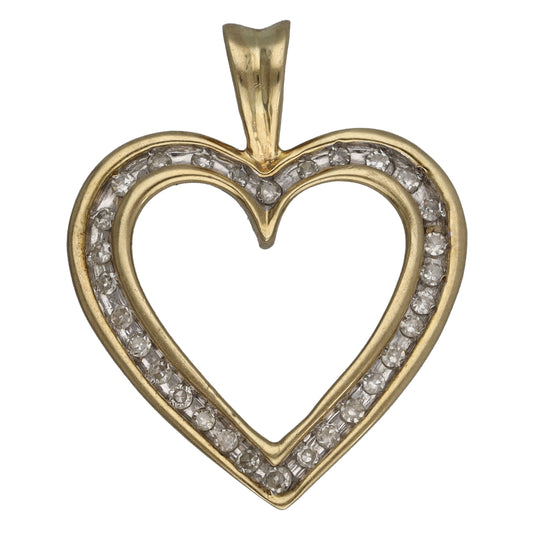9ct Gold 0.25ct Diamond Heart Pendant
