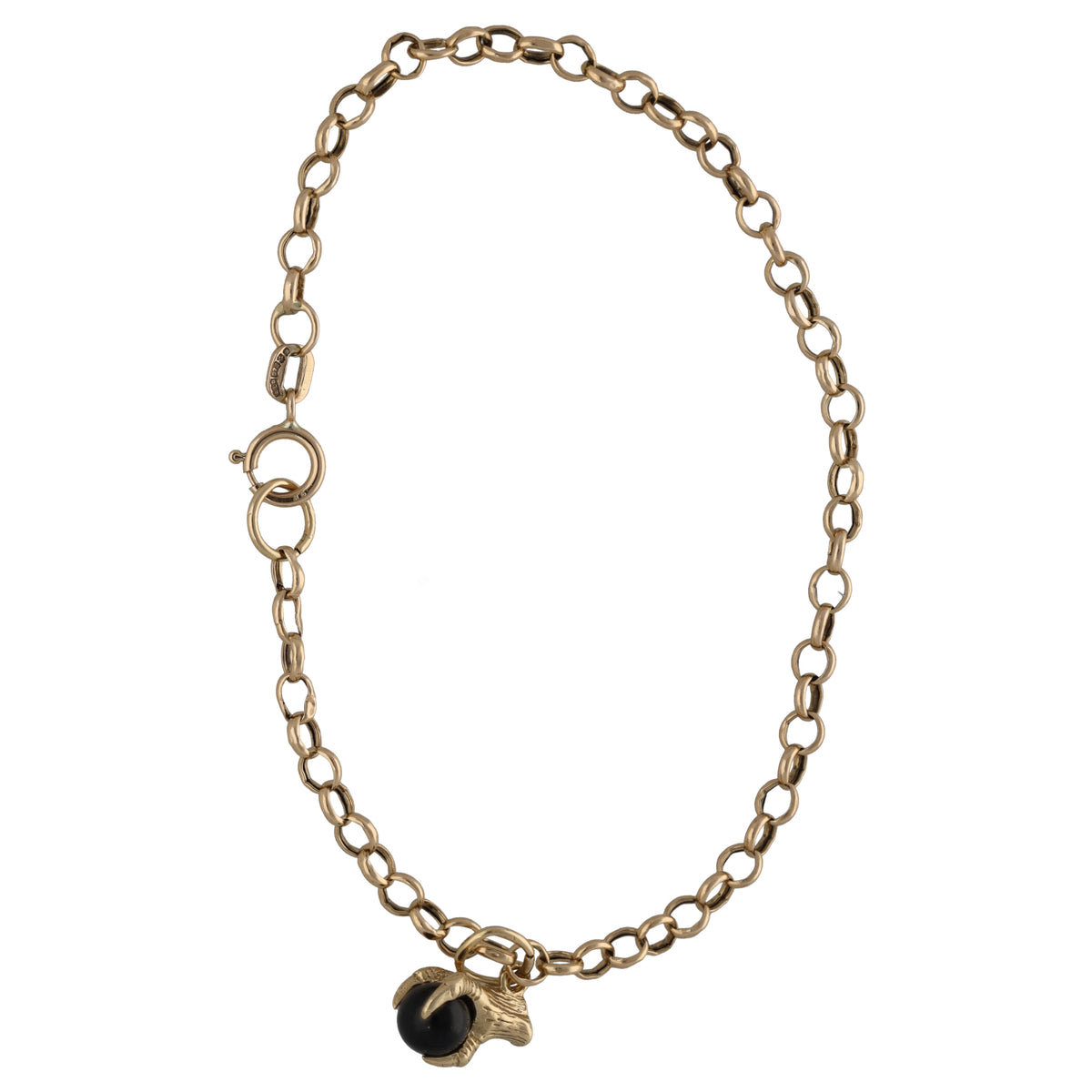 9ct Gold Onyx Belcher Bracelet