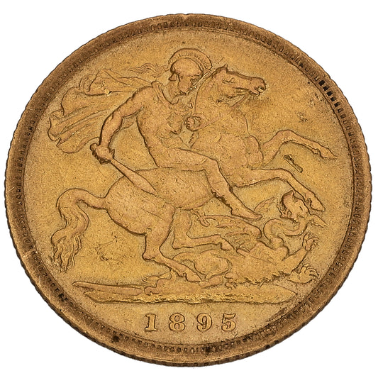 22ct Gold Queen Victoria Half Sovereign Coin 1895