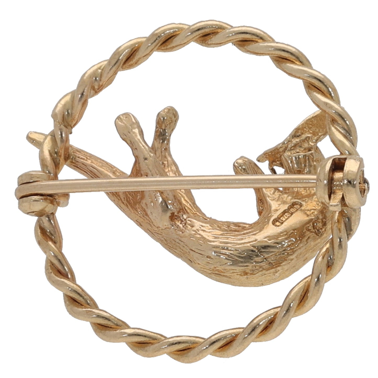 9ct Gold Cat Brooch