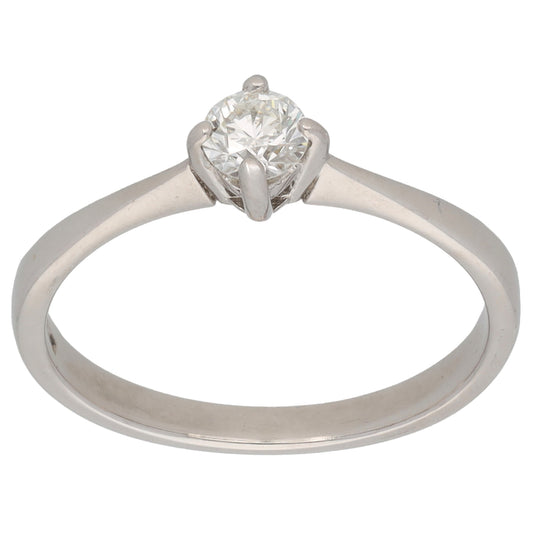 18ct White Gold 0.25ct Diamond Solitaire Ring Size M