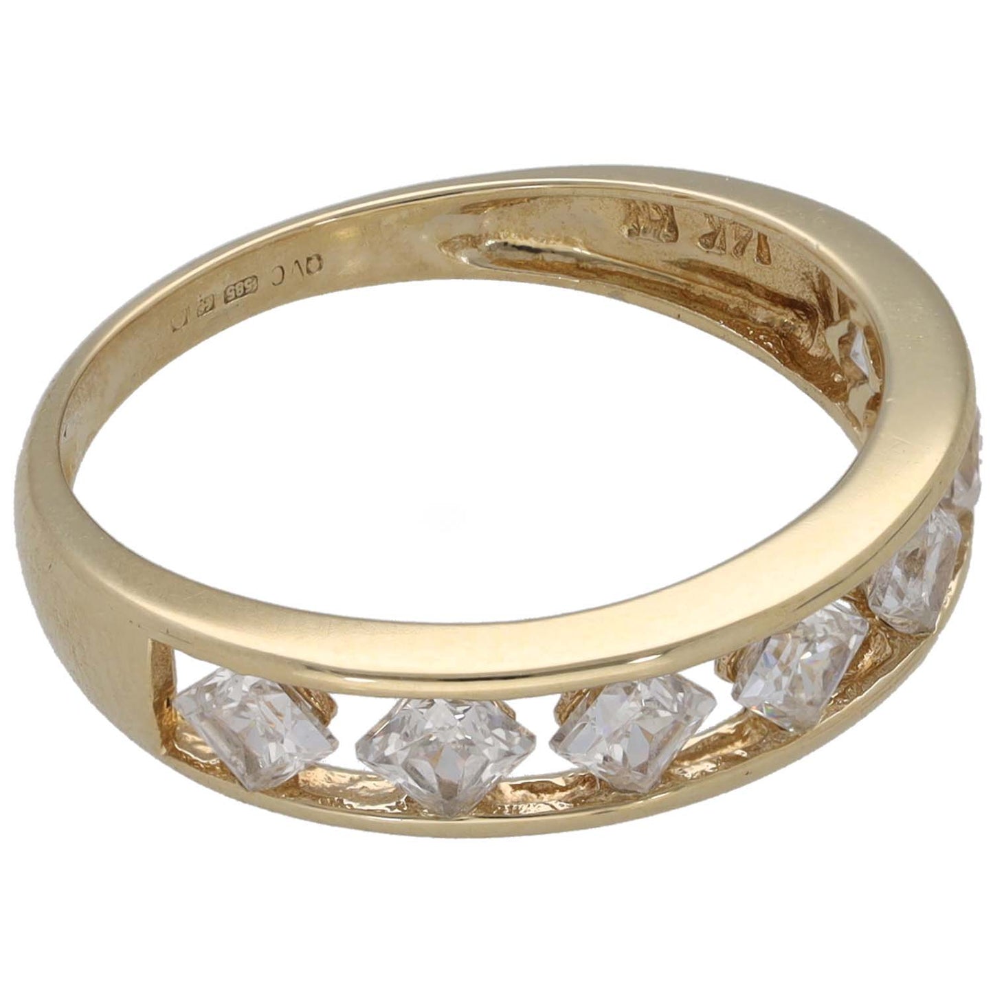 9ct Gold Cubic Zirconia Half Eternity Ring Size N