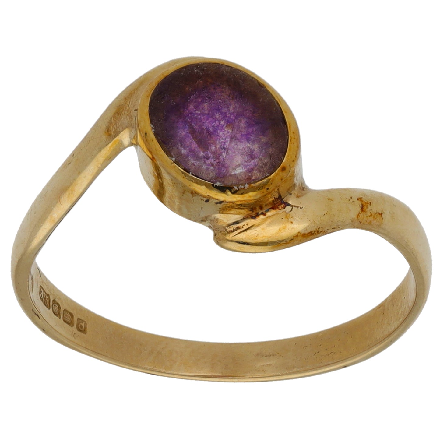 9ct Gold Imitation Gem Single Stone Ring Size O